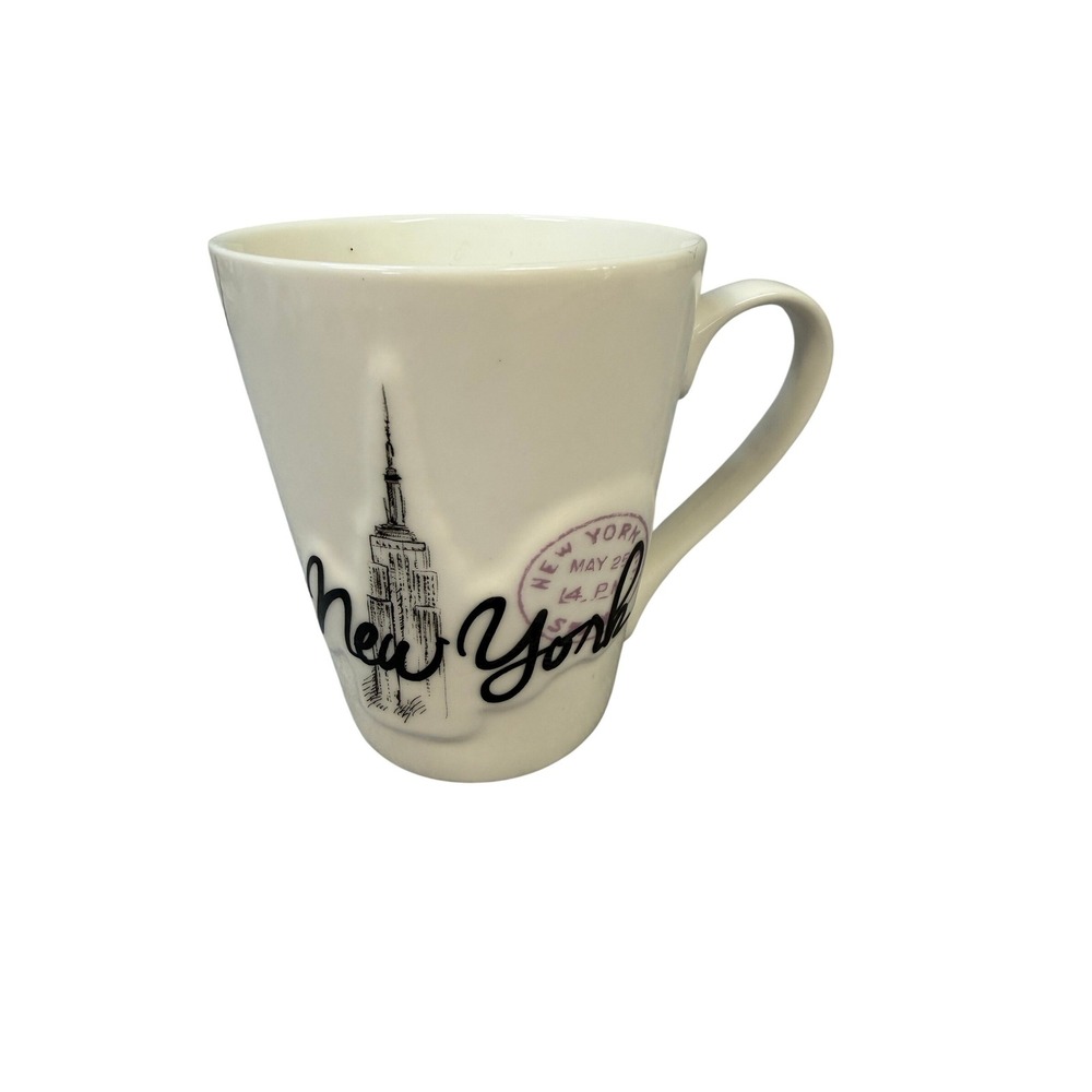 American Atelier World Traveler New York City Fine Porcelain Coffee‎ Mug Cream